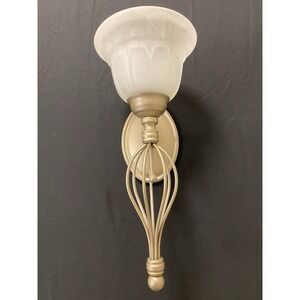 Ornate Brush Nickel Candle Holder Sconce Wall Mounted Vintage Style Metal